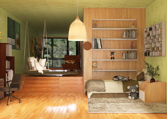 Simple room cottagecore Design Rendering