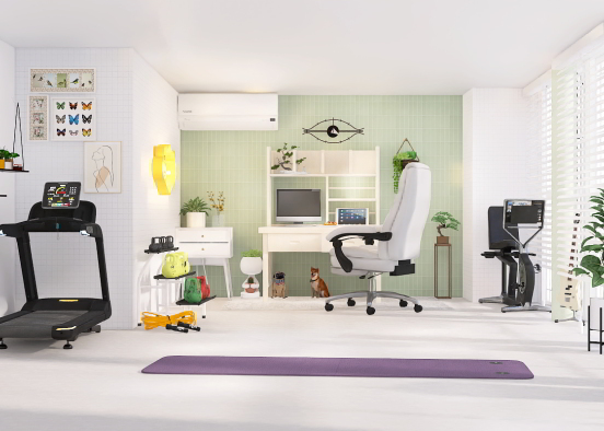 Office and work out room.  Design Rendering