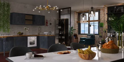 🍳Industrial Kitchen with Dining Room ☕