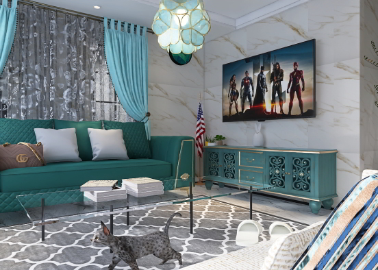 The Mint Green Living Room looks better.. Design Rendering