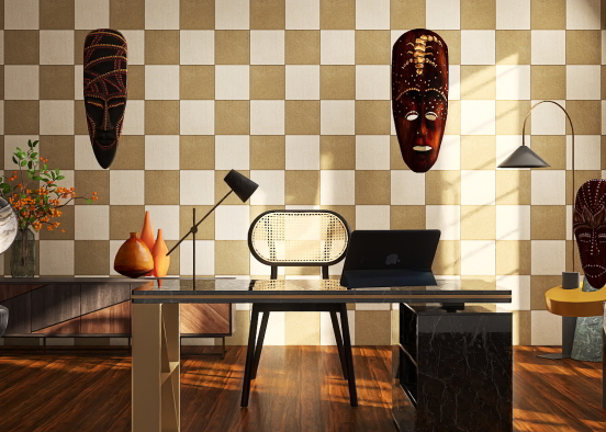 African Style Office Design Rendering