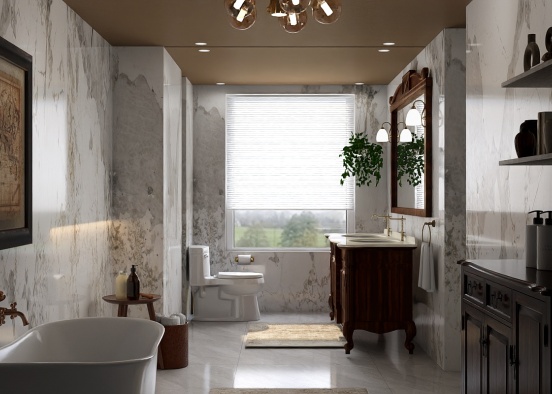 Romantic bathroom Design Rendering