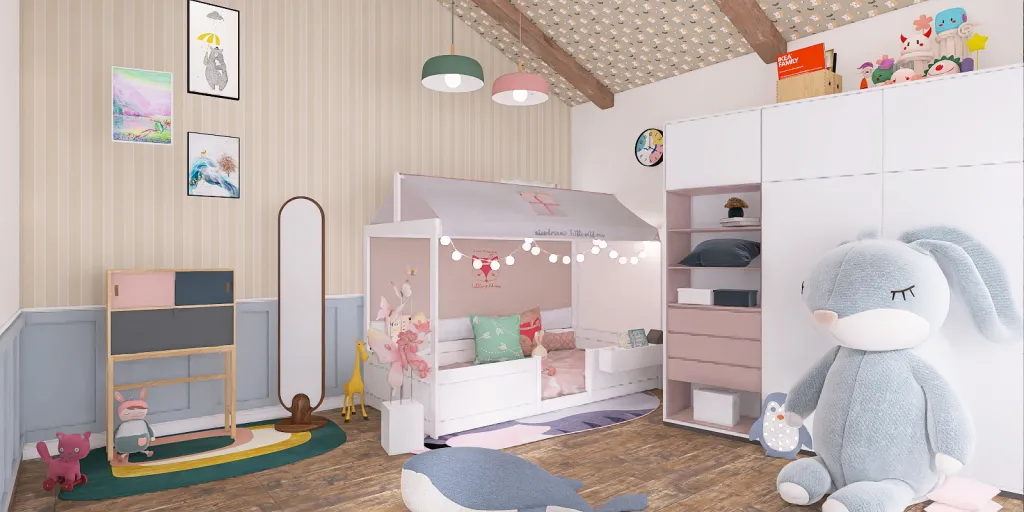 a small room with a small child's room 