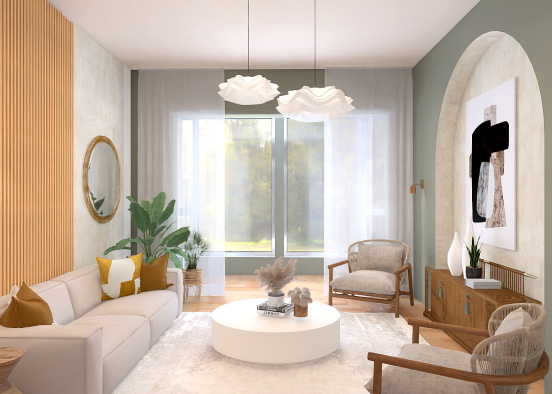 Own Version of Scandinavian Living room design Design Rendering
