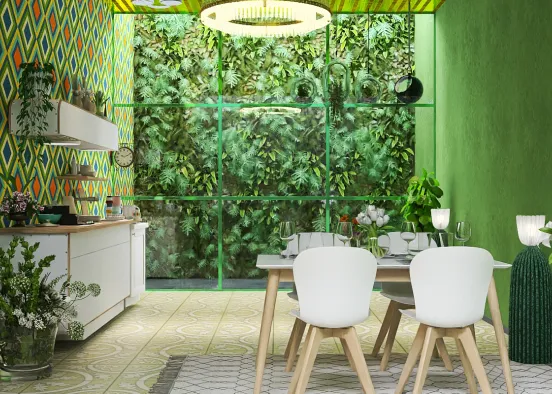 Green Kitchen 💚 Design Rendering