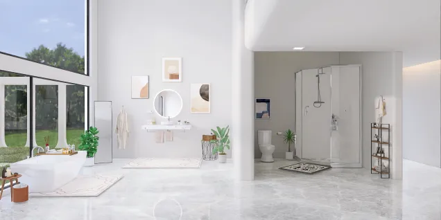 Cute Boho Modern Bathroom
