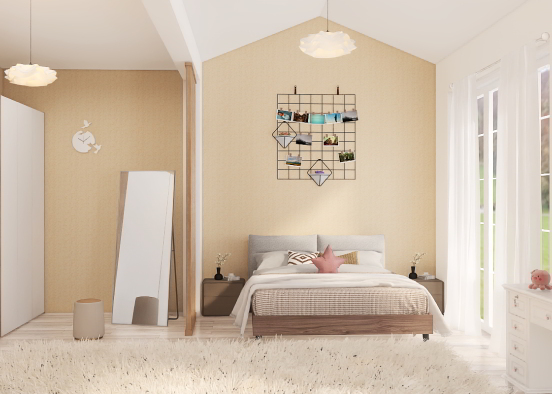 Bedroom for 2 girls. Design Rendering