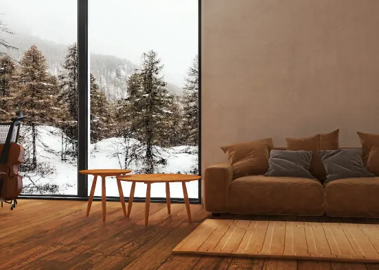 Chocolate living room Design Rendering
