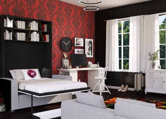 Red and black harmony Design Rendering
