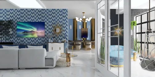 Blue&gold living room 