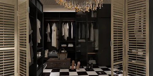 Walk-in closet with-folding doors