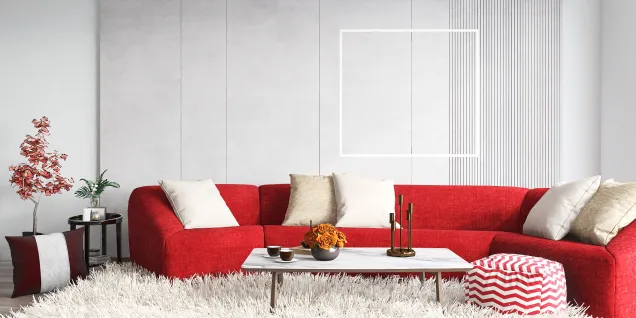Red + White Valentine's Day Living Room