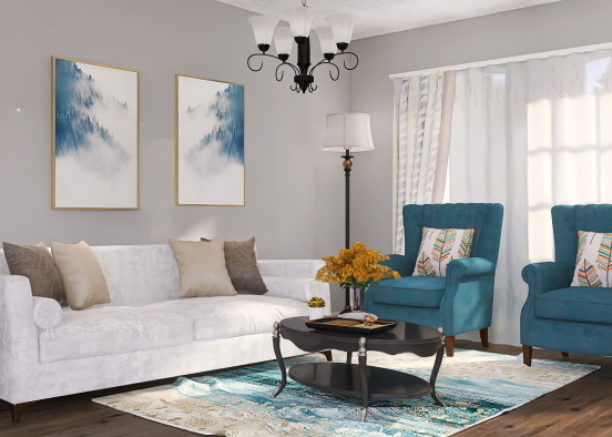 Simple & Elegant Living Room 🌹 Design Rendering