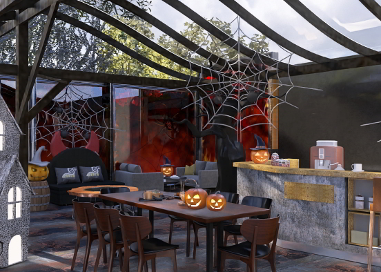 scary halloween cafe Design Rendering