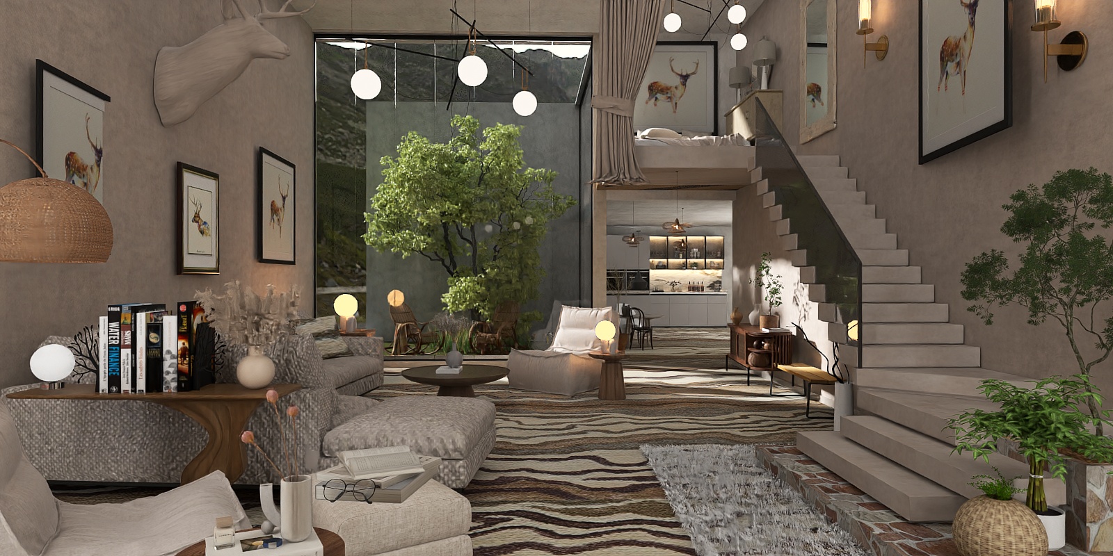 "Modern Rustic Living Space"