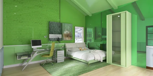 спальня на зеленом лугу