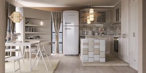 Open kitchen and dining room 