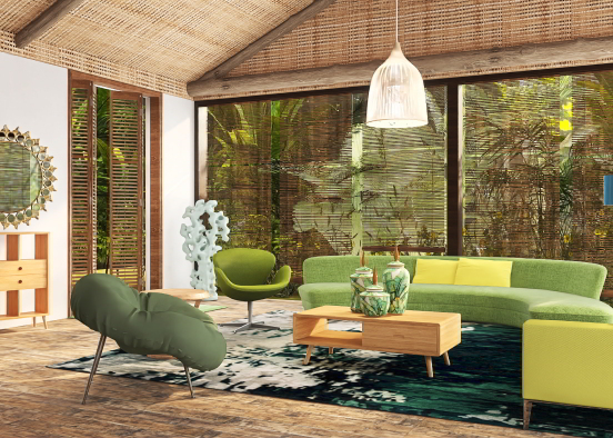 Green Nature Living room!  Design Rendering