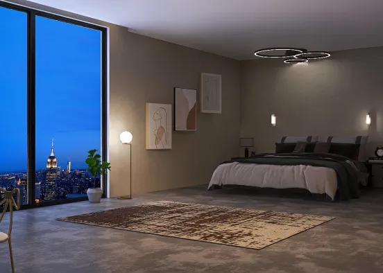 Lux Bedroom Design Rendering