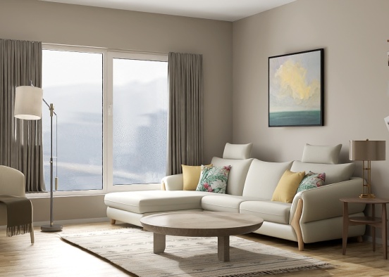 Simple Living room. Design Rendering