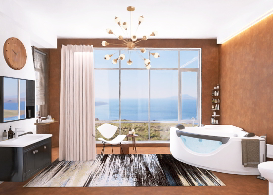 Bathroom with sea view Design Rendering