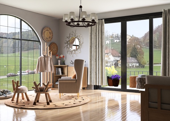Mountain and countryside: livingroom Design Rendering