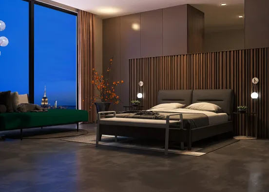 A fabulous hotel room  Design Rendering