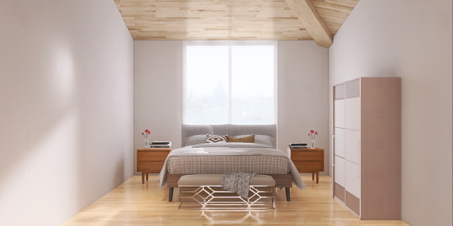 Beige- white bedroom