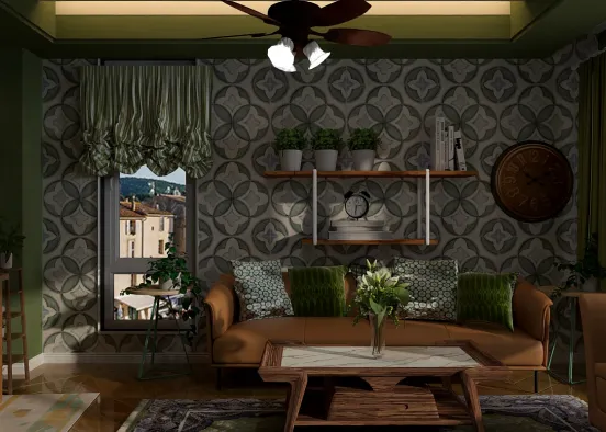 # Modern days in green  Renderização de Design
