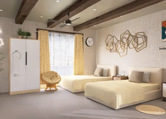 simple guest room Design Rendering