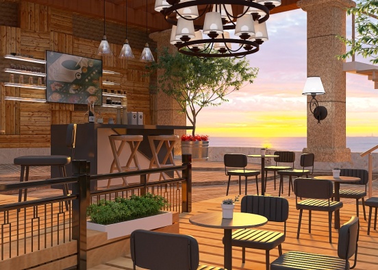 coffee with a sunset view priceless ☕️⛅️🫶 Design Rendering