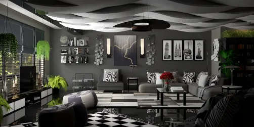 Apartment Living 
Black, White, and Grey 🖤🤍🩶