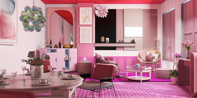 Pink Dining Room 