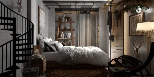 Industrial Style Loft w/Country Decor