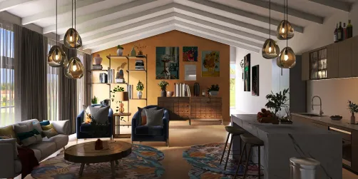Simple multicolor floral main floor