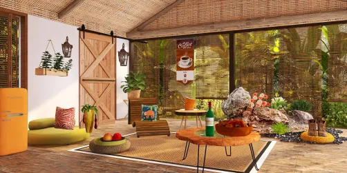 Enjoyment in rustic room