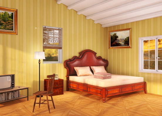 Vintage Bedroom Design Rendering