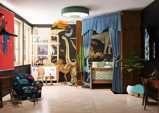 cute little dinosaurs room for a child.! Design Rendering