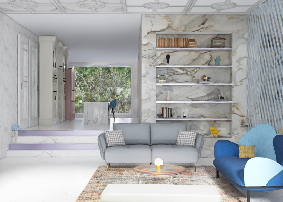 Living room /kitchen  Design Rendering