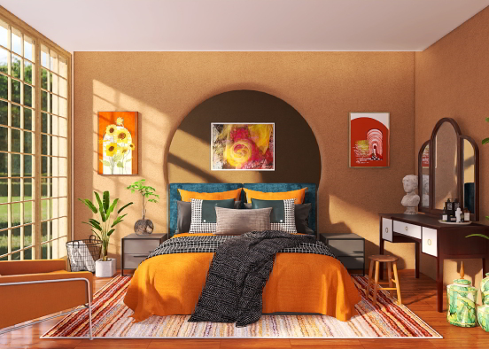autumn bedroom Design Rendering