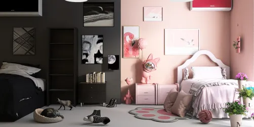 black and pink
