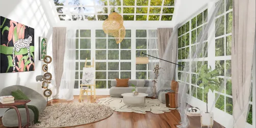 Cozy and green livingroom