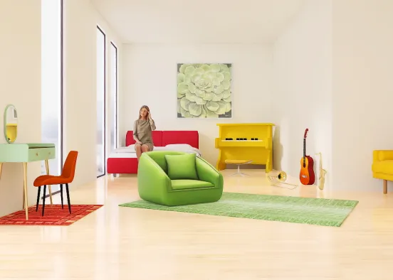 Musical warm colored room (edited) Design Rendering
