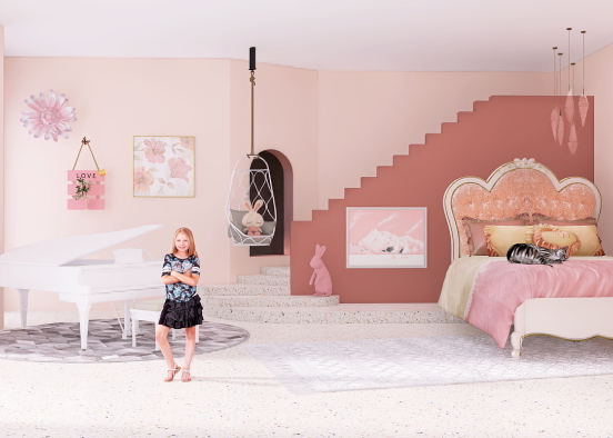 Kids room to sleep at pink 💖💖💖💖💖 Design Rendering