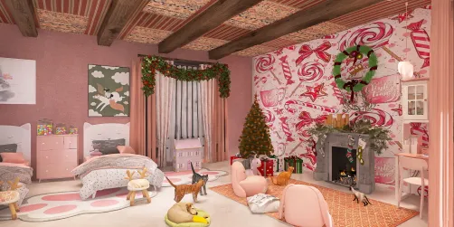 The children were nestled all snug in their beds,