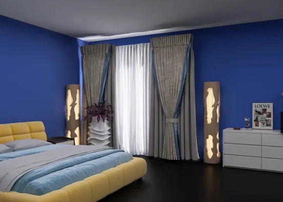 Спальня в синих тонах Design Rendering