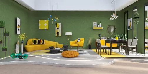 Minimalist living room 💚💛