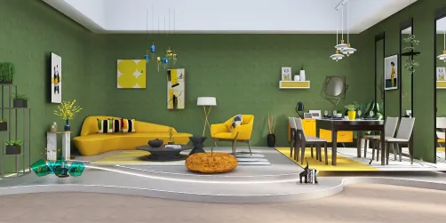 Minimalist living room 💚💛