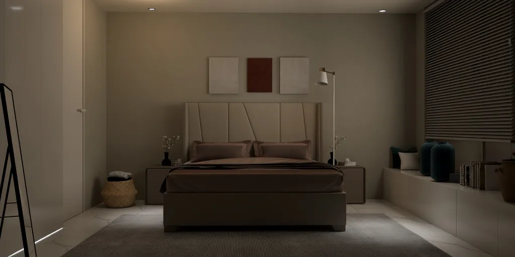 a bed with a white bedspread and a white wall 