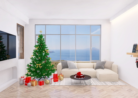 Modern slight Christmas room Design Rendering